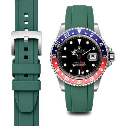 Gewölbtes Kautschukarmband für Rolex GMT Master I & II Dornschließe
