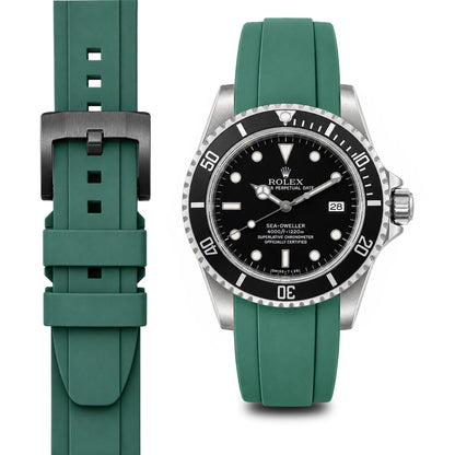 Gebogenes Kautschukarmband für Rolex Sea-Dweller mit Dornschließe