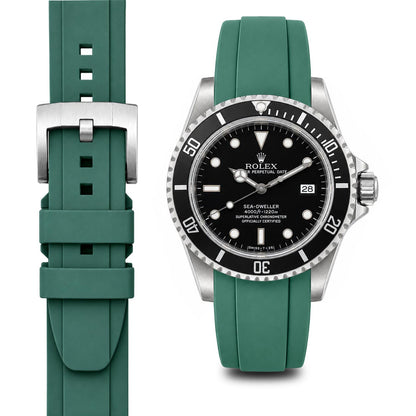 Gebogenes Kautschukarmband für Rolex Sea-Dweller mit Dornschließe