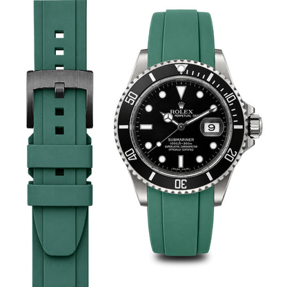 Gebogenes Kautschukarmband für Rolex Submariner mit Dornschließe