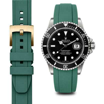 Gebogenes Kautschukarmband für Rolex Submariner mit Dornschließe