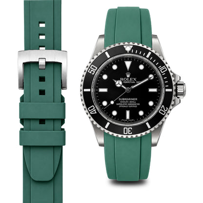 Gebogenes Kautschukarmband für Rolex Submariner No-Date mit Dornschließe