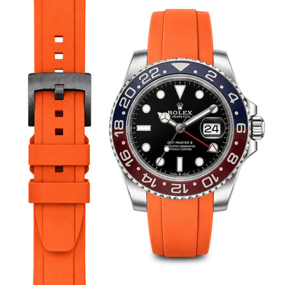 Gebogenes Kautschukarmband für Rolex GMT Ceramic Jubilee mit Dornschließe