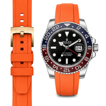 Gebogenes Kautschukarmband für Rolex GMT Ceramic Jubilee mit Dornschließe