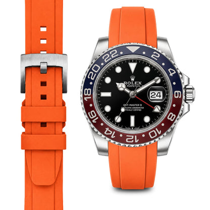 Gebogenes Kautschukarmband für Rolex GMT Ceramic Jubilee mit Dornschließe