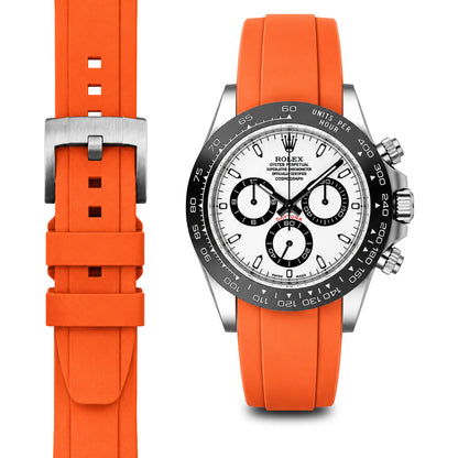 Gebogenes Kautschukarmband für Rolex Ceramic Daytona mit Dornschließe