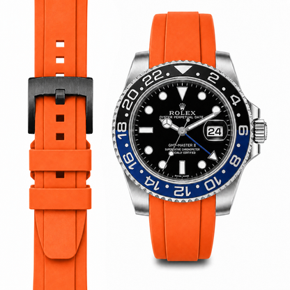 Gewölbtes Kautschukarmband für Rolex GMT Master II Keramik mit Dornschließe