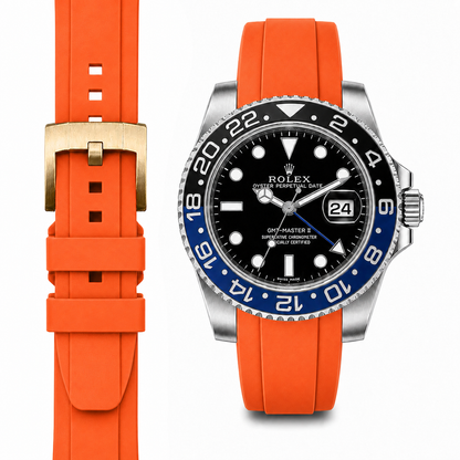 Gewölbtes Kautschukarmband für Rolex GMT Master II Keramik mit Dornschließe