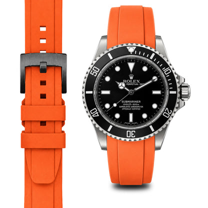 Gebogenes Kautschukarmband für Rolex Submariner No-Date mit Dornschließe