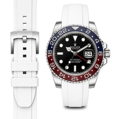 Gebogenes Kautschukarmband für Rolex GMT Ceramic Jubilee mit Dornschließe