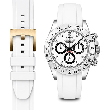Gebogenes Kautschukarmband für Rolex Daytona mit Dornschließe