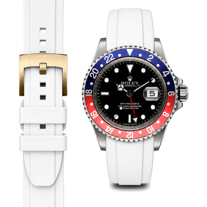 Gewölbtes Kautschukarmband für Rolex GMT Master I & II Dornschließe