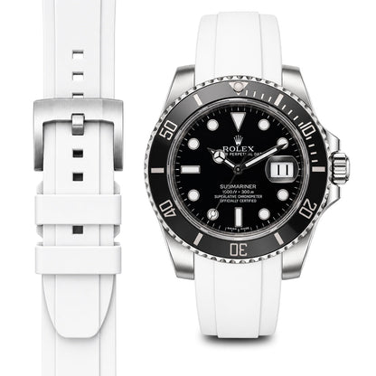 Gewölbtes Kautschukarmband für Rolex Submariner Keramik mit Dornschließe