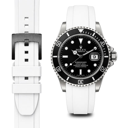Gebogenes Kautschukarmband für Rolex Submariner mit Dornschließe