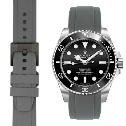 Kautschukarmband mit gebogenem Ende und Dornschließe für Rolex Sub Ceramic No-Date