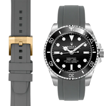 Kautschukarmband mit gebogenem Ende und Dornschließe für Rolex Sub Ceramic No-Date