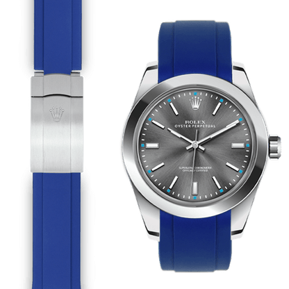 Gebogenes Kautschukarmband für Rolex Oyster Perpetual 39mm Faltschließe