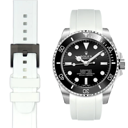 Kautschukarmband mit gebogenem Ende und Dornschließe für Rolex Sub Ceramic No-Date
