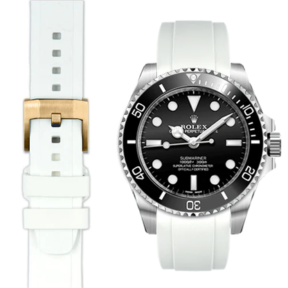 Kautschukarmband mit gebogenem Ende und Dornschließe für Rolex Sub Ceramic No-Date